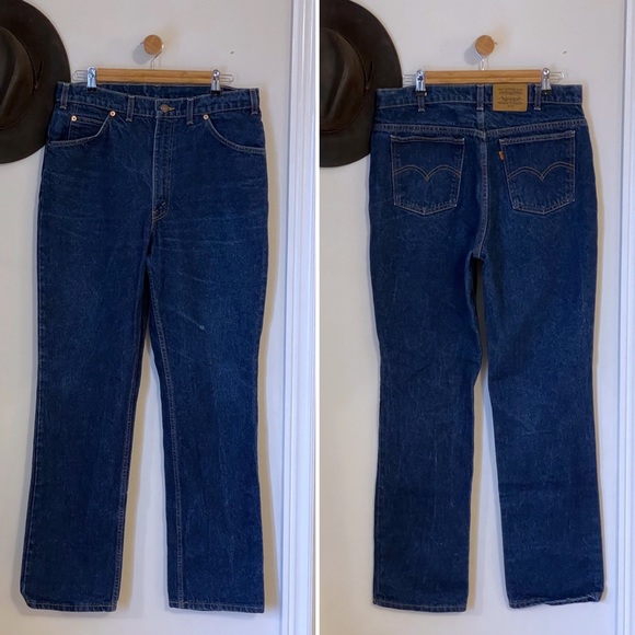 🔥Rare🔥 LEVI’S Orange Tab 619 Straight Leg High Rise Dark Wash Jeans 🇨🇦 - Picture 2 of 16